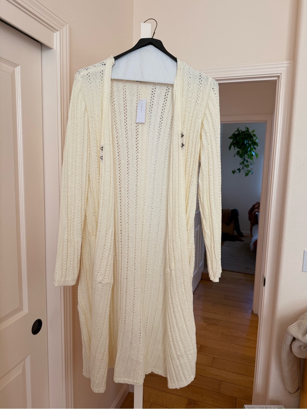 American Eagle Long Cream Cardigan